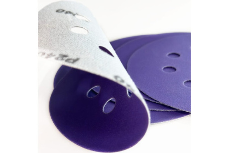 Купить Диск шлифовальный ABRAFORCE Purple Film на плёночной основе  8 отв.  125мм Р150  уп. 5 шт. фото №5